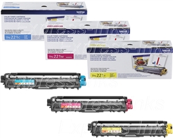 Brother TN221 3-Pack Genuine Color Toner Cartridge Combo