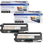 Brother TN315BK Genuine Black Toner Cartridge 2-Pack