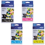 Brother LC75 4-Pack Genuine Ink Cartridge Combo