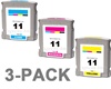 HP #11 3-Pack Inkjet Ink Cartridge Combo