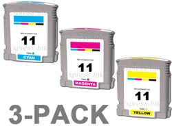 HP #11 3-Pack Inkjet Ink Cartridge Combo