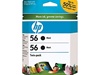 HP #56 Genuine Black Ink Cartridges C9319FN