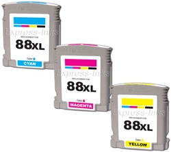 HP 88XL 3-Pack High Yield Compatible Ink Combo