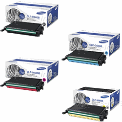 Samsung CLP-610ND 4-Pack Genuine Toner Cartridge Combo