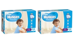 Huggies Toddler Boy Nappies (10-15 kg) Bulk MULTIBUY - 108x2 nappies