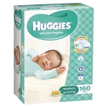 Huggies Nappies Newborn Unisex Bulk 160 nappies