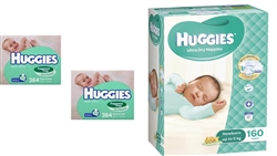 Huggies Nappies Newborn Bulk 160 nappies+ 384x2 wipes