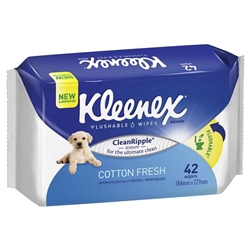 Kleenex New Flushable Wipes Cotton Fresh- 42 wipes