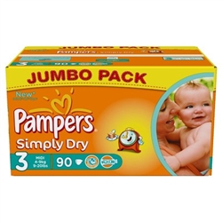 Pampers Simply Dry 4-9kg 90