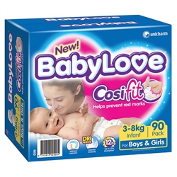 Babylove Cosifit Nappies Infant 90