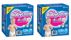 Babylove Cosifit Nappies Toddler (9-14kg) -  Bulk Multibuy 75x2