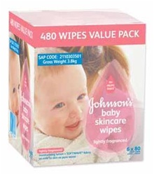 Johnson's baby Skincare Wipes lightly scented 80x6