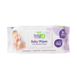 Baby U Baby Wipes Fragrance Free 80pk