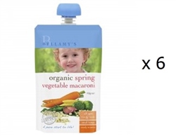 Bellamy’s Organic Spring Vegetable Macaroni 6m+ MULTIBUY 110g X 6