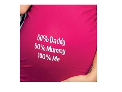 Mama Band Text Medium - Magenta "50% Daddy, 50% Mummy, 100% Me"