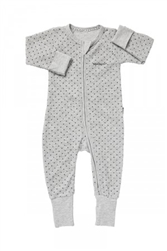 Bonds Baby Zip Wondersuit - Grey/Charcoal Grey Spot - Size 0