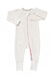 Bonds Baby Zip Wondersuit -  White/Pink Spot - Size 00
