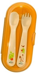 AVENT Truman Travel Case with Toddler Fork & Spoon 12m+