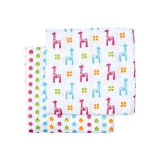 JJ Cole Collections Muslin Cotton Wrap Blanket - Brights (2 Pack)