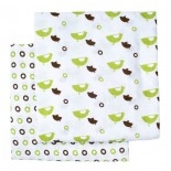 JJ Cole Collections Muslin Cotton Wrap Blanket - Green (2 Pack)