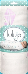 Lulujo Bamboo Muslin Wrap - Pink Kites