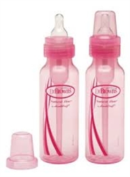 Dr. Browns 240ml Standard Polypropylene bottle 2pk - PINK