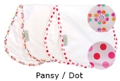 Silly Billyz Towel Shoulder Bib 0-2yrs+ (Pansy/Dot) - 2pk