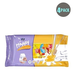 Bella Baby Happy 64PC Wet Wipes with Milk & Honey - 4pk