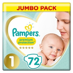 Pampers Premium Protection Jumbo Pack 3-6kg (72 Nappies)