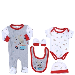 Snugzeez Elephant Circus 5-Piece Value Set Grey - Size 0