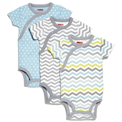 Skip Hop Short Sleeve Bodysuit - Blue - 3pk Size 3M