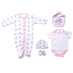 Snugzeez Twoo Cute 5-Piece Value Set Pink - Size 000