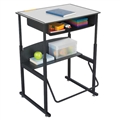 AlphaBetter Adjustable-Height Stand-Up Desk, 28 x 20" Premium or Dry Erase Top, Book Box and Swinging Footrest Bar