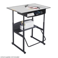AlphaBetter Adjustable-Height Stand-Up
Desk, 36 x 24" with Book Box and Swinging Footrest Bar
