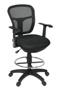 Regency Office Chair - Harrison Swivel Stool - Black