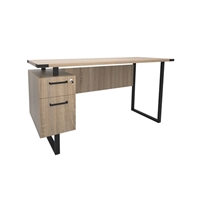 Mirella Table Desk with Built-in-Locking Padestal