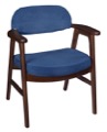 Regency Guest Chair - 476 Side Chair  - Mocha Walnut/ Blue