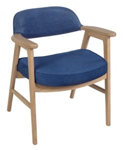 Regency Guest Chair - 476 Side Chair  - Natural/ Blue