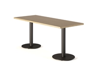 ERG Corsa Rectangle Cafe Table with Stainless Steel Base