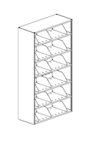 6-Tier 4-Post Shelving Unit Single Sided Open T Adder; 24W x 12D x 65H w/ 3 Dividers Per Shelf