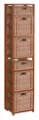 Flip Flop 67" Square Folding Bookcase with Wicker Storage Baskets - Cherry/Natural