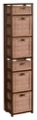 Flip Flop 67" Square Folding Bookcase with Wicker Storage Baskets - Mocha Walnut/Natural