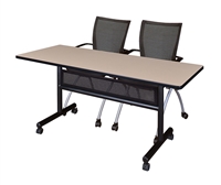Kobe Flip Top Mobile Training Table with Modesty Panel - 60" x 30"