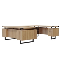 Mirella Desk Furniture - U-Shaped 72" x 36" Desk, BBB/BF