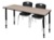 Kee 72" x 30" Height Adjustable Classroom Table  - Beige & 2 Andy 18-in Stack Chairs - Black 