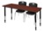 Kee 72" x 30" Height Adjustable Classroom Table  - Cherry & 2 Andy 18-in Stack Chairs - Black