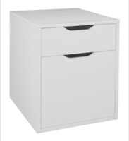 Niche Mod Freestanding Box File Pedestal with no Tools Assembly - White Wood Grain
