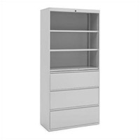 Great Openings Storage - Lateral File - 3 Drawer 3 Shelves - 77 3/8"H x 30"W