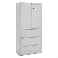 Great Openings Storage - Lateral File - 3 Drawer with Storage Cabinet - 77 3/8"H x 42"W