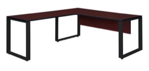 Structure 72" x 30" L-Desk Shell with 42" Return - Mahogany/Black
